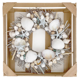 Andaluca | White & Light Blue Seashell Wreath