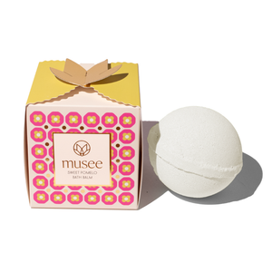 Bath balm with a decorative box featuring the brand 'musee' on a white background