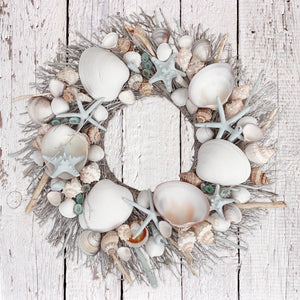 Andaluca | White & Light Blue Seashell Wreath