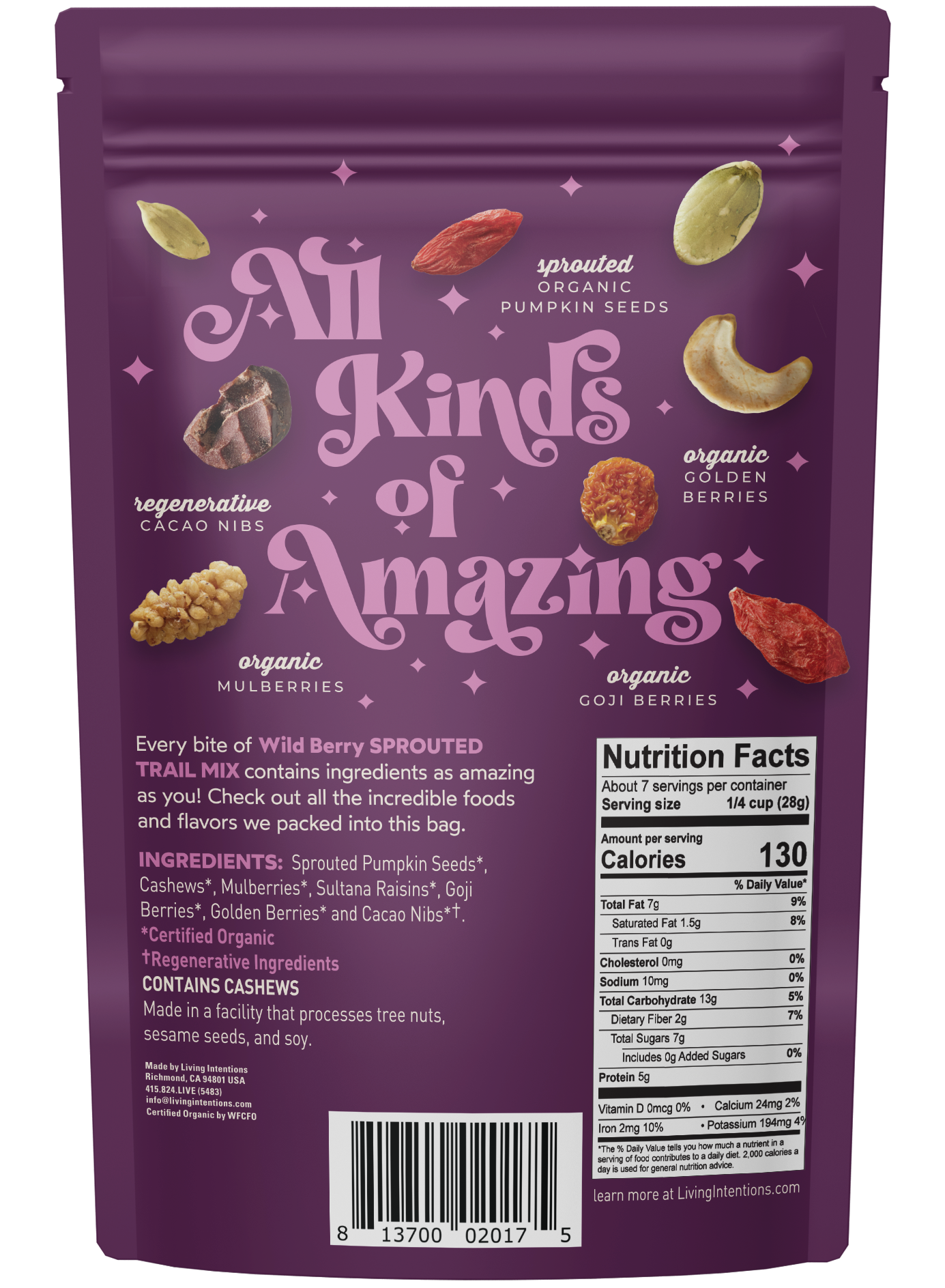 Living Intentions | Sprouted Trail Mix - Wild Berry