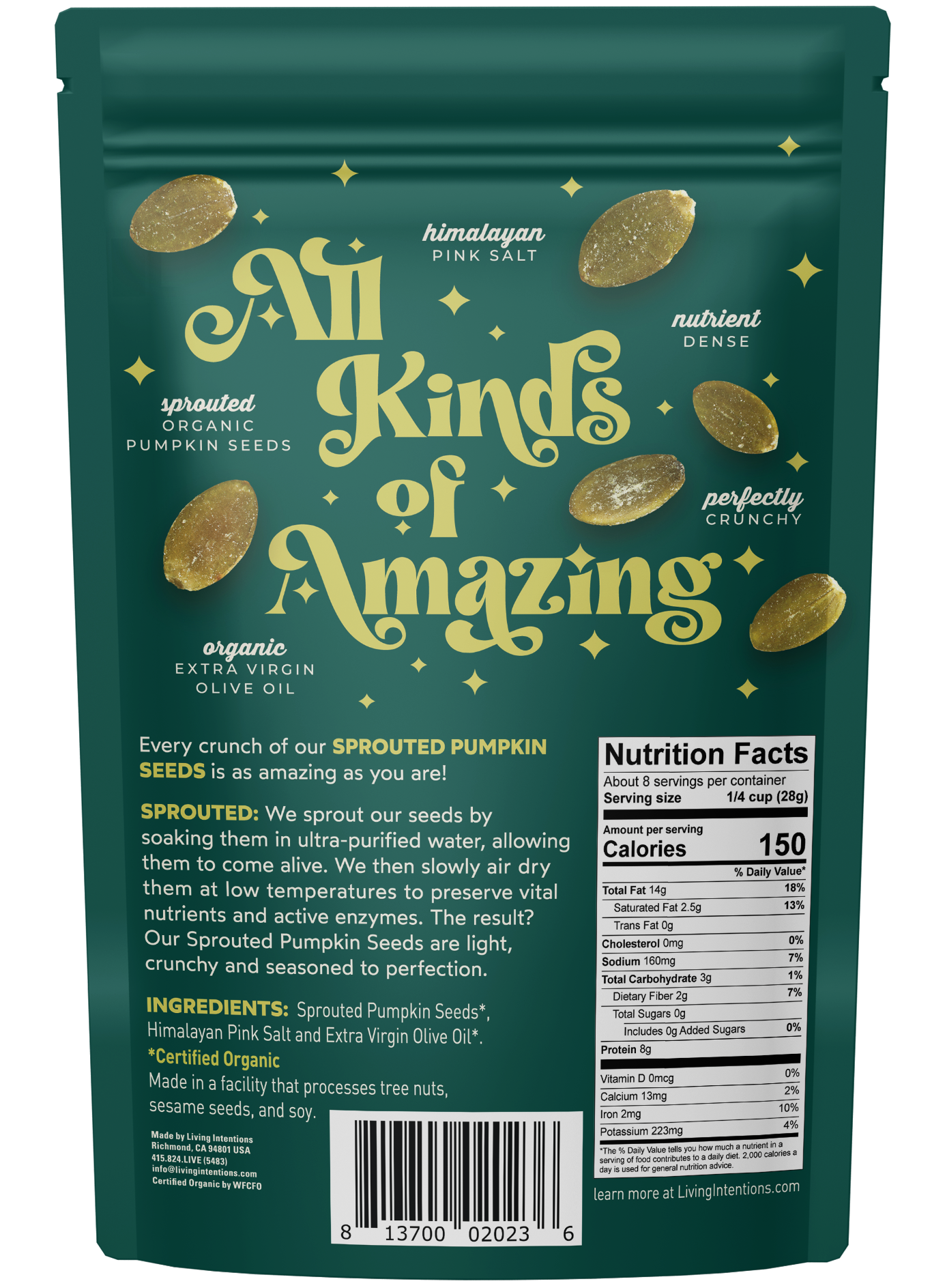 Living Intentions | Sprouted Seeds - Pumpkin Salted