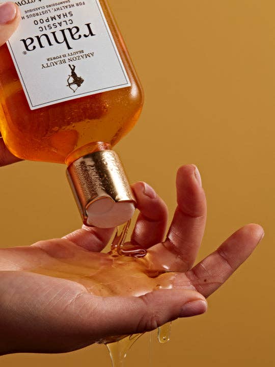 Rahua shampoo bottle on a white background