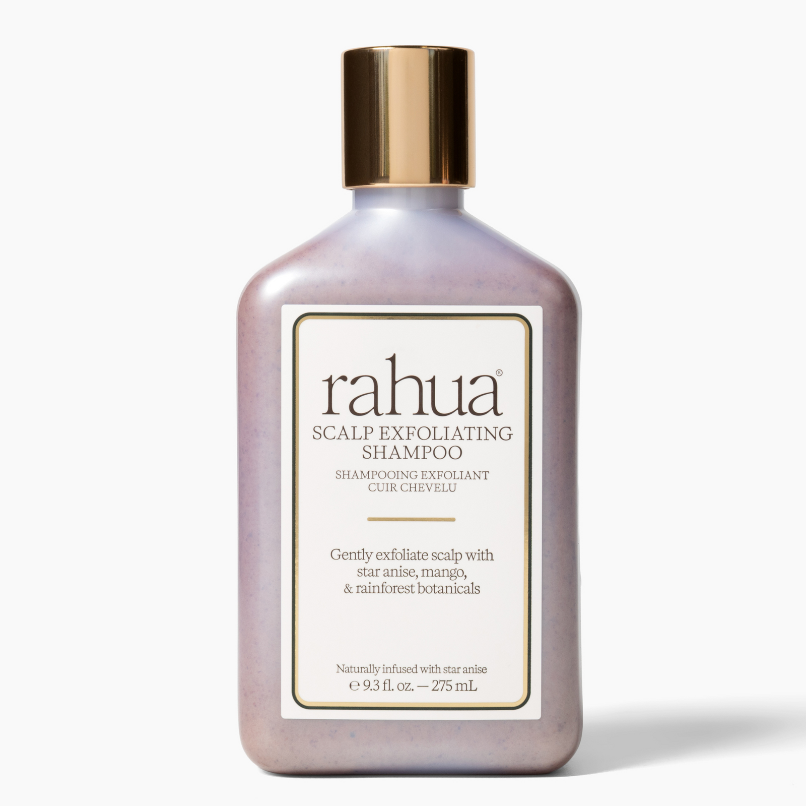 Rahua scalp exfoliating shampoo bottle on a white background