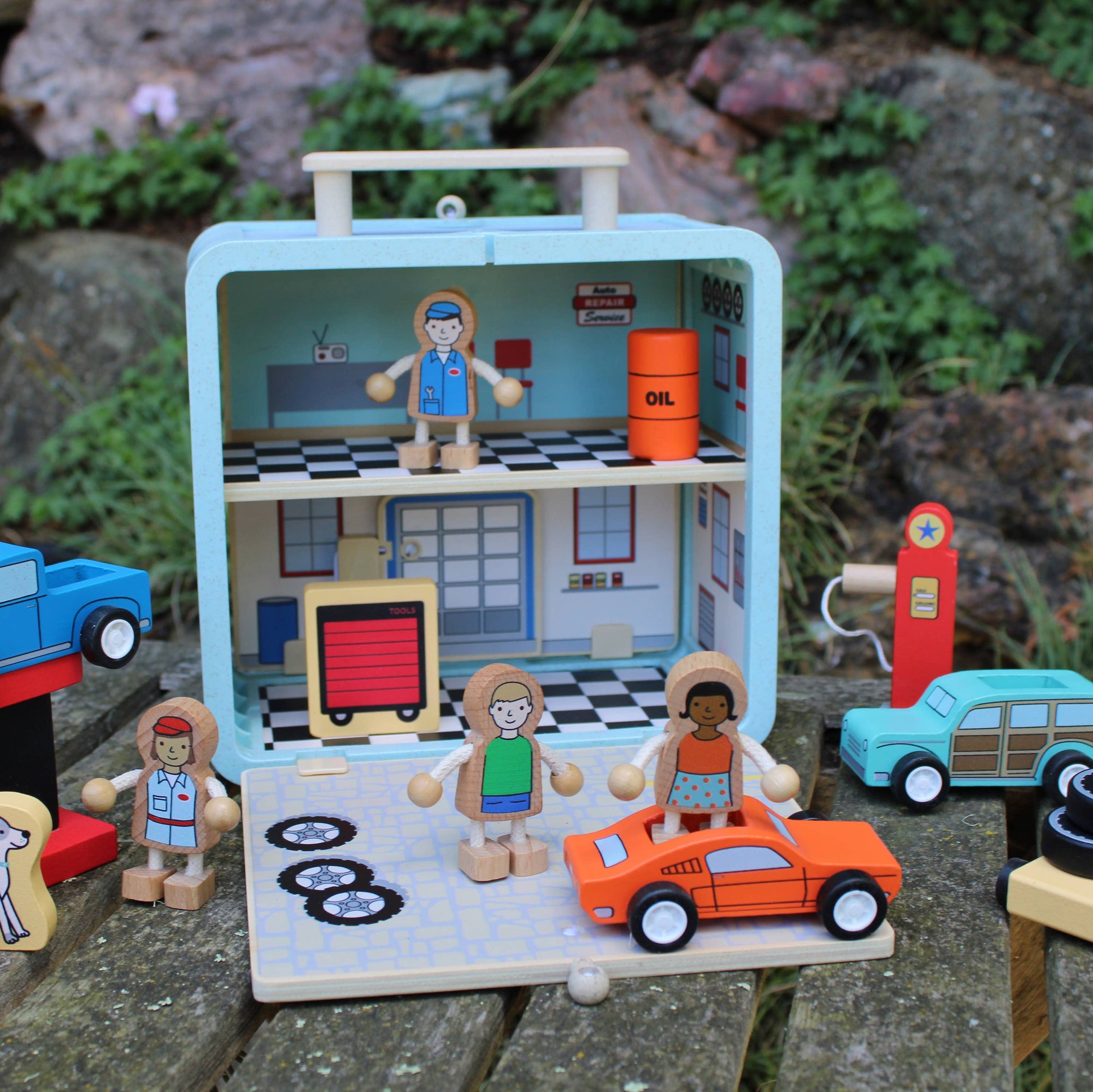 Jack Rabbit Creations | Suitcase Series: Auto Repair Shop