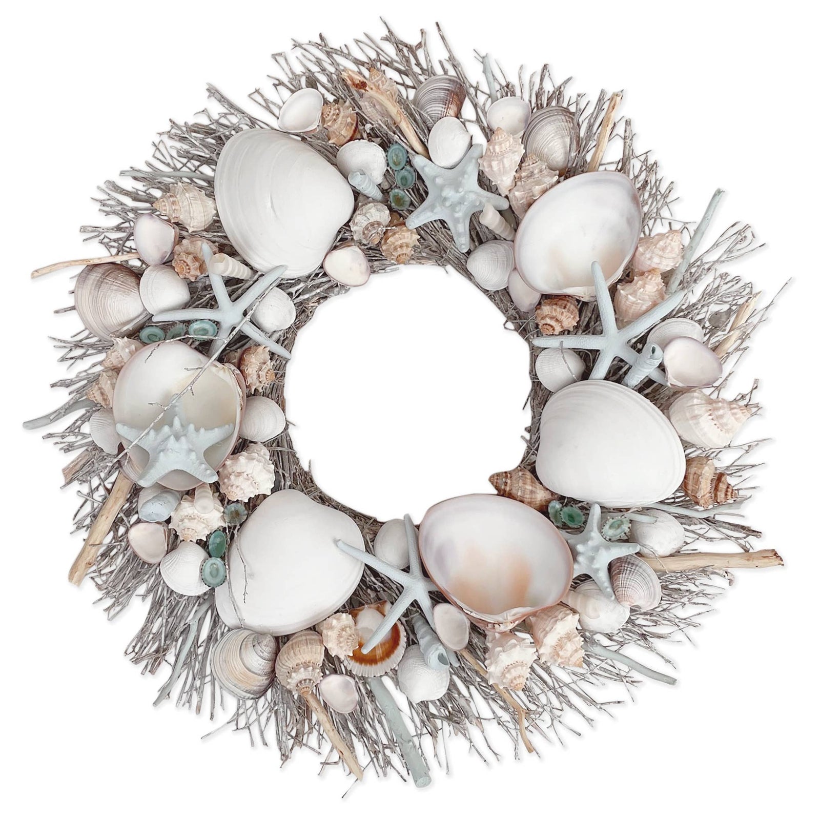 Andaluca | White & Light Blue Seashell Wreath