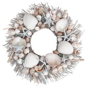 Andaluca | White & Light Blue Seashell Wreath