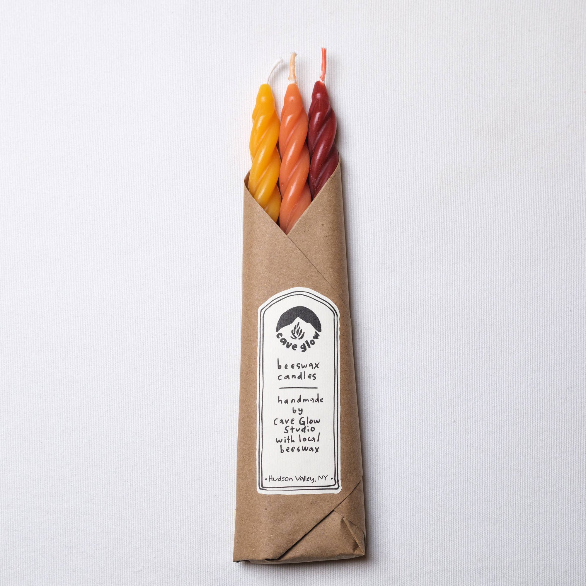 Cave Glow | Sunrise Beeswax Spiral Taper Set