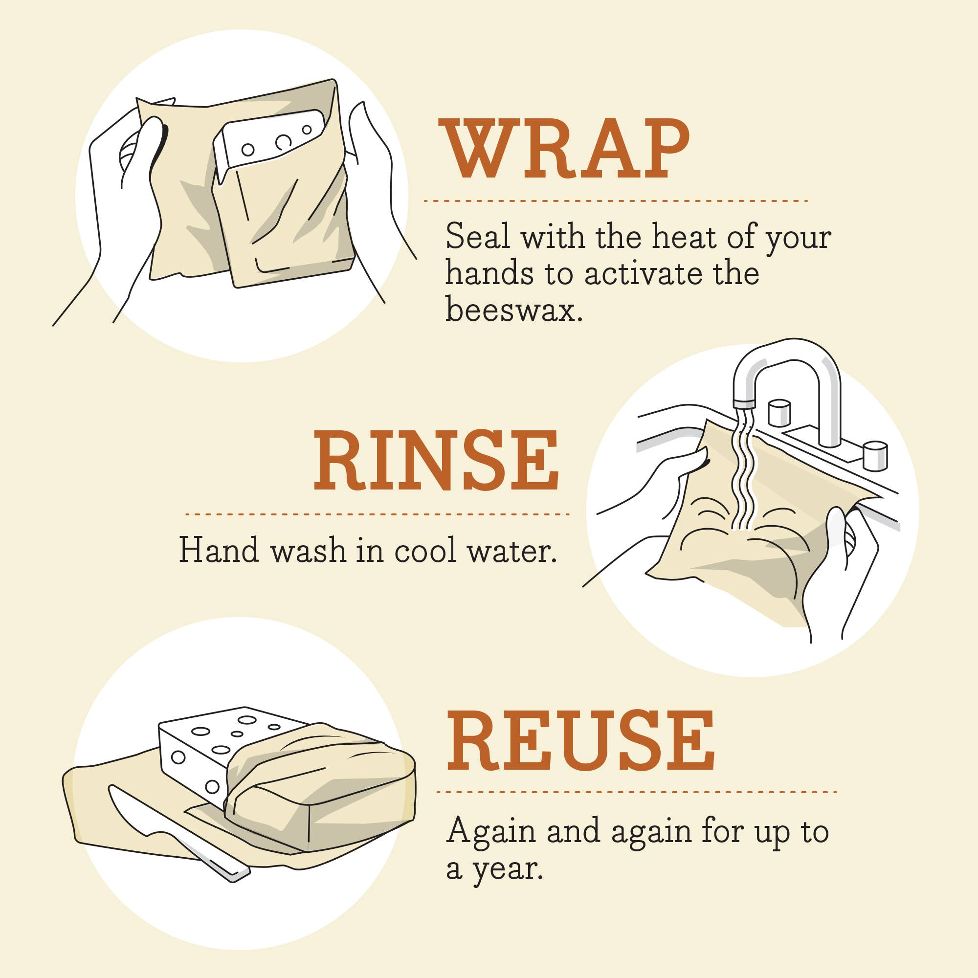 Bee's Wrap | Reusable Food Wrap 3 Pack - Honeycomb