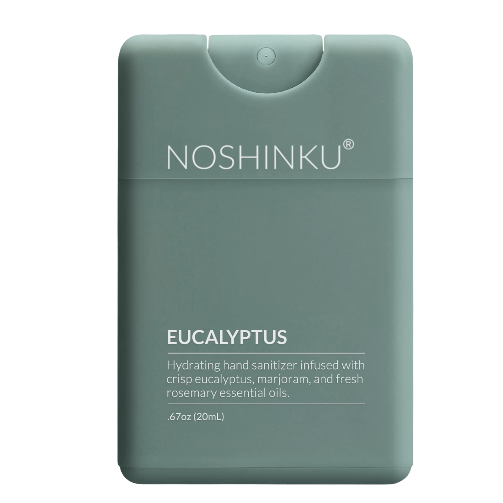 Noshinku Eucalyptus hand sanitizer bottle on a beige background