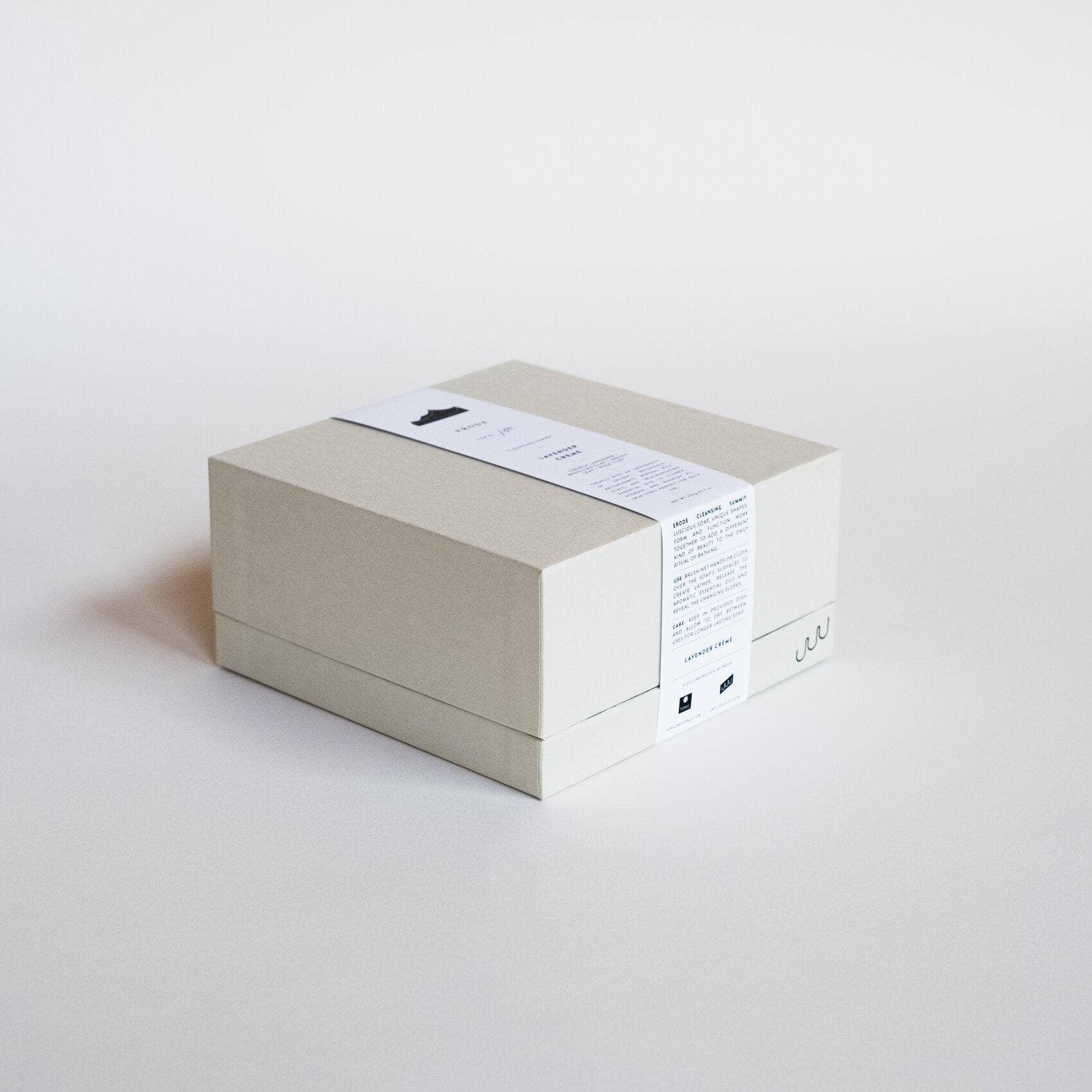 A gray ume studios box on a white background. 
