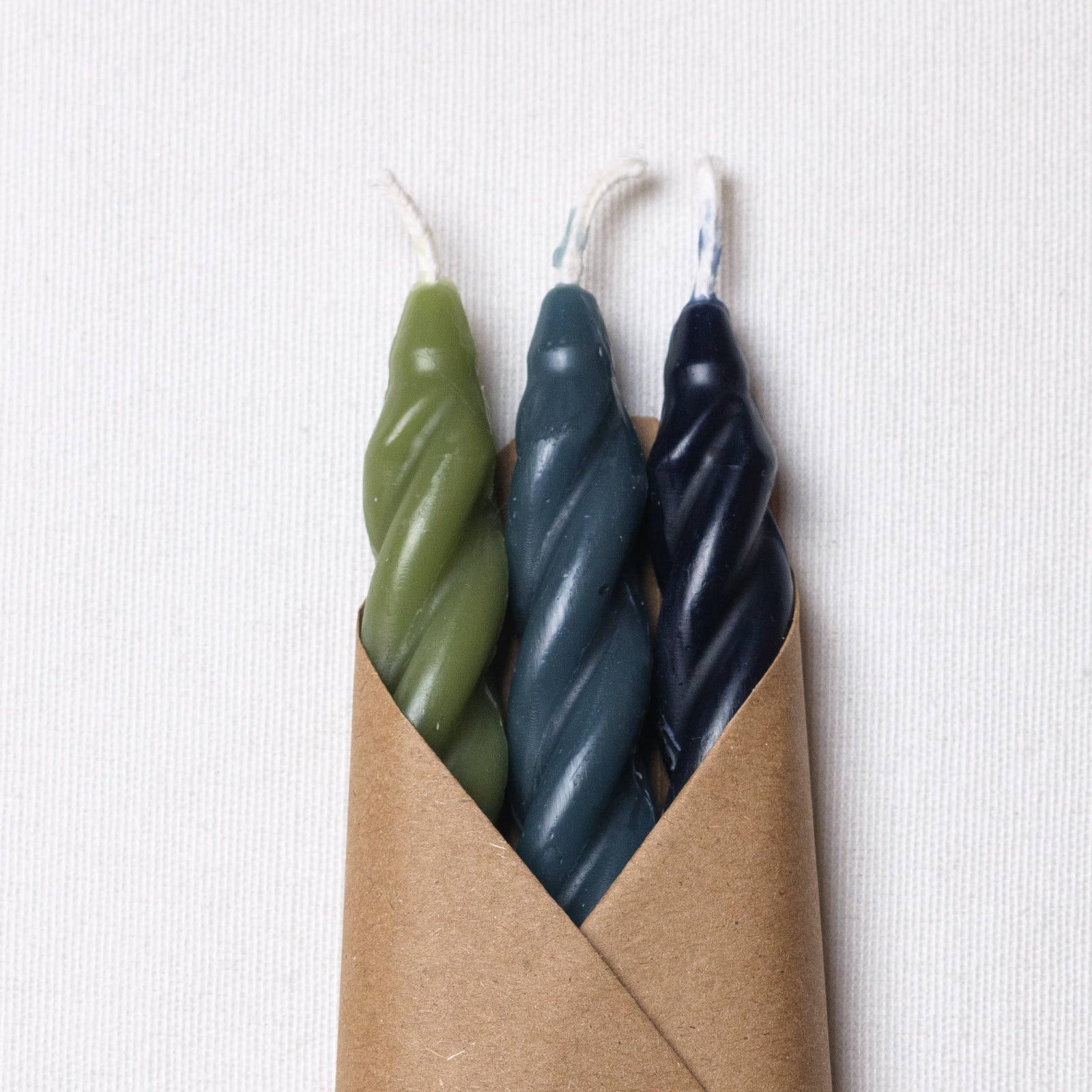 Cave Glow | Dusk Beeswax Spiral Taper Candle Set