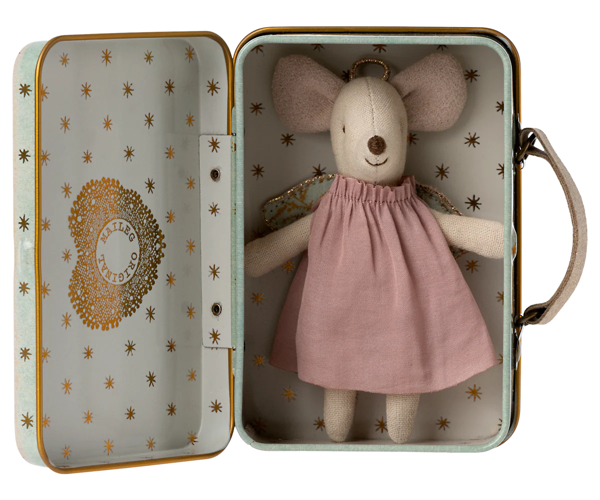 Maileg | Angel Mouse in Suitcase - Little Sister