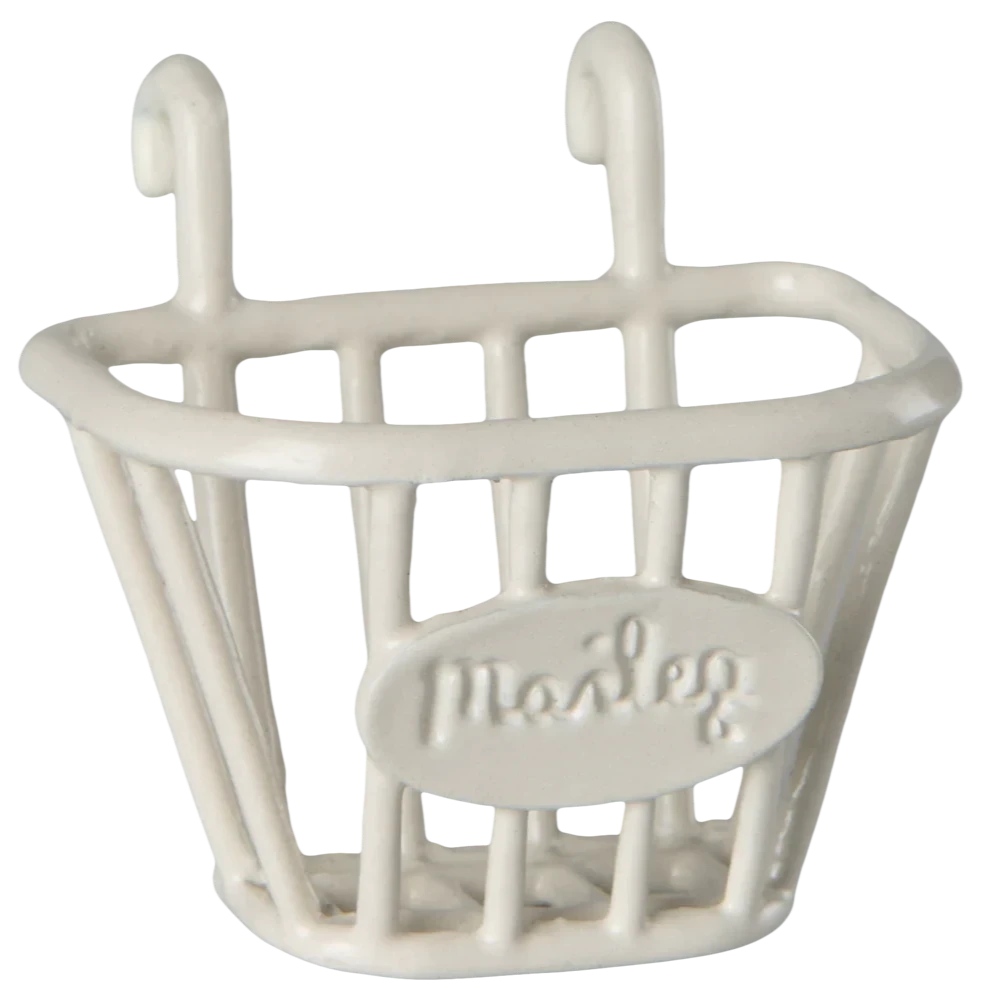 White metal basket with 'Master' branding on a white background