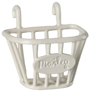 White metal basket with 'Master' branding on a white background