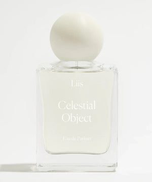 Perfume bottle labeled 'Celestial Object' on a white background