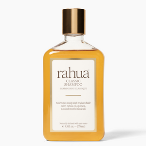 Rahua shampoo bottle on a white background