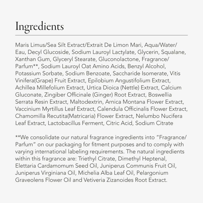 An ingredient infographic for the clean slate. 