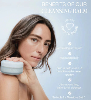 The RMS coconut cleansing balm is dermatologist tested, hypoallergenic, non-greasy, ultra nourishing and suitable for sensitive skin