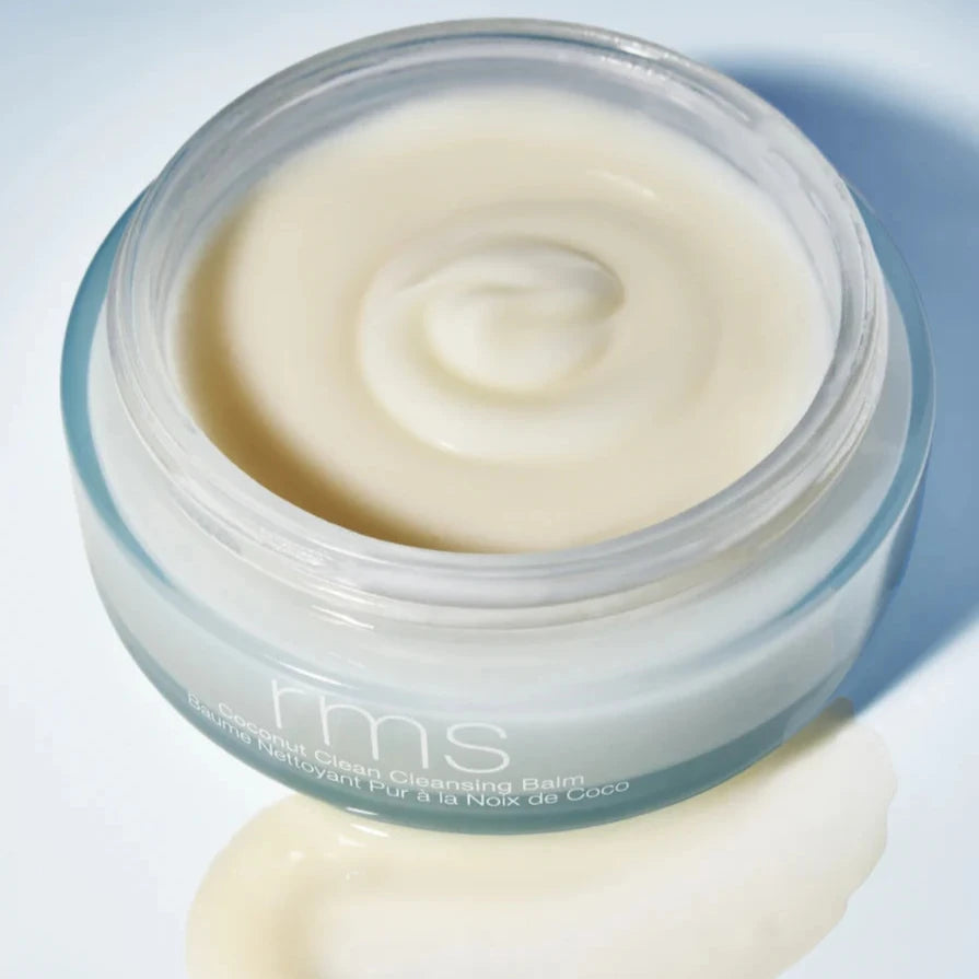 An open container of the RMS Beauty Coconut Clean Cleansing Balm