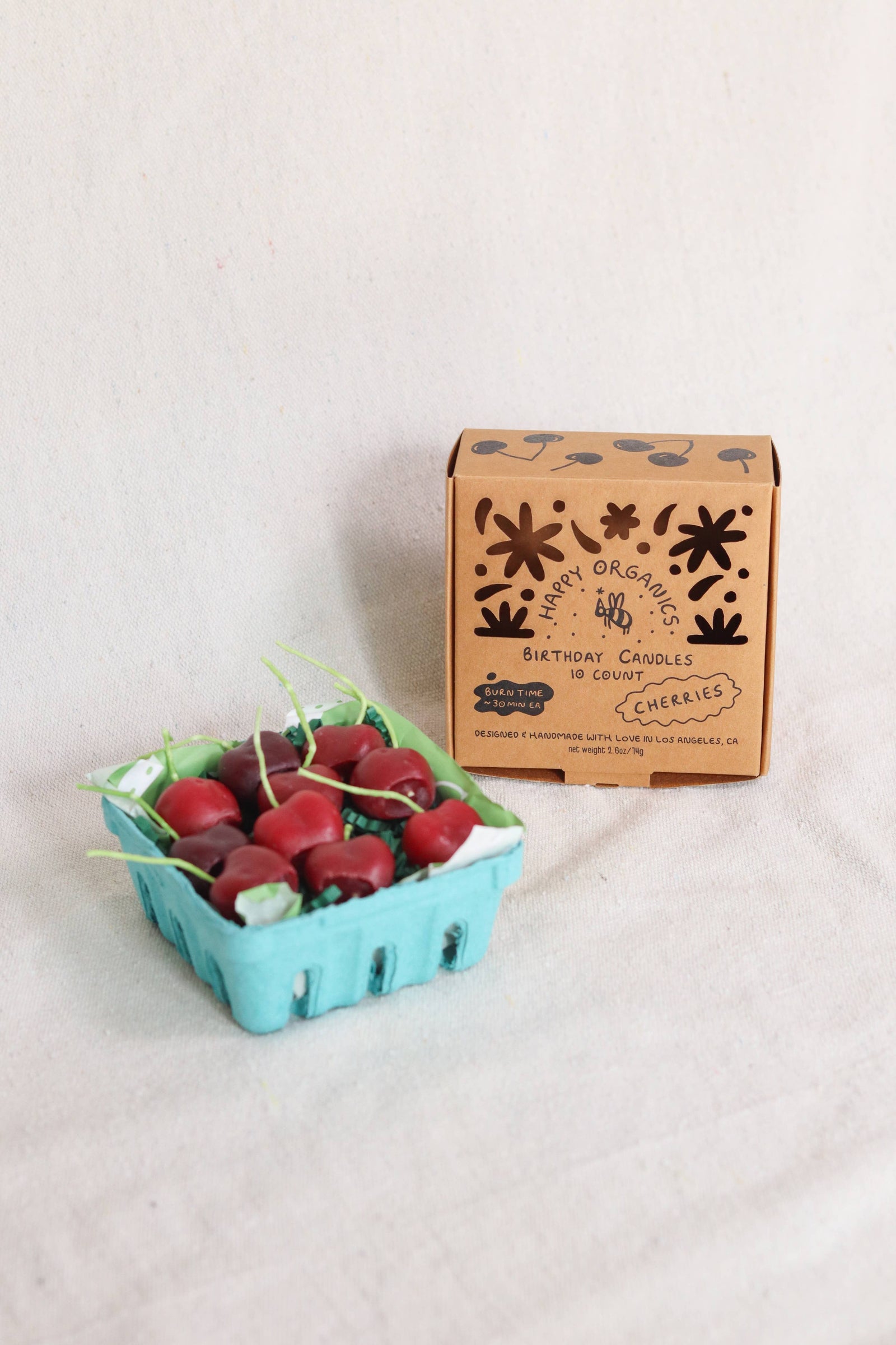 Happy Organics | Dark Red Cherry Beeswax Birthday Candles