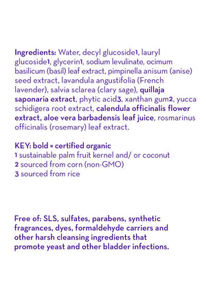 List of ingredients and product details on a white background