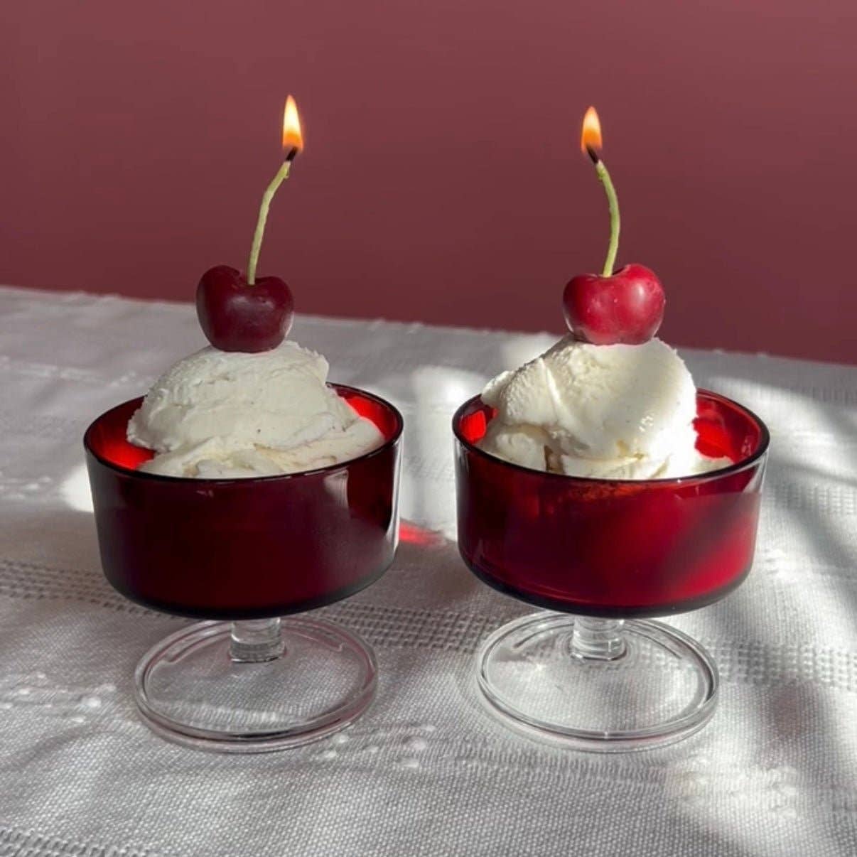 Happy Organics | Dark Red Cherry Beeswax Birthday Candles