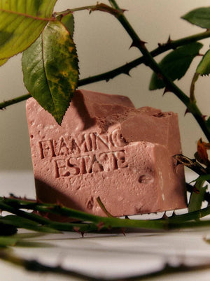 Flamingo Estate's jasmine and damask euphoria soap brick