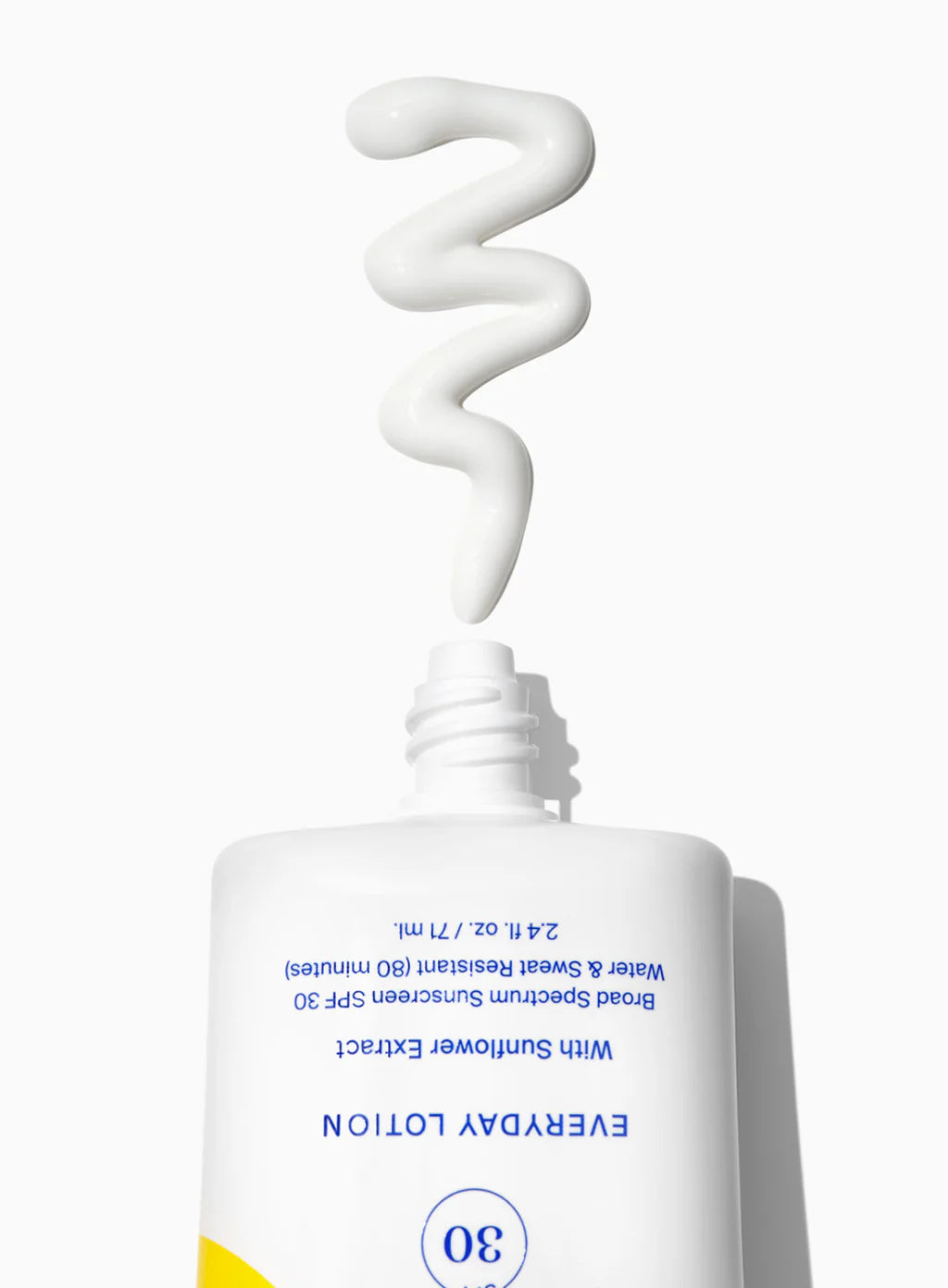 Supergoop Everyday Lotion, a white bottle with a swatch of lotion