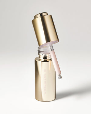 A gold bottle of Westman Atelier Eye Activator Serum