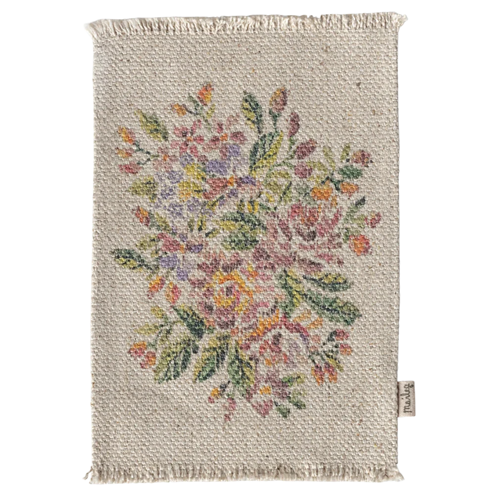 Textile with floral pattern on a white background