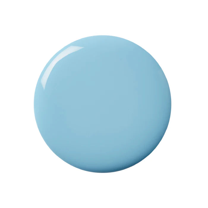 A bottle of Kure Bazaar nail polish in a pastel blue shade with the brand name and 'Paris' printed on the label.