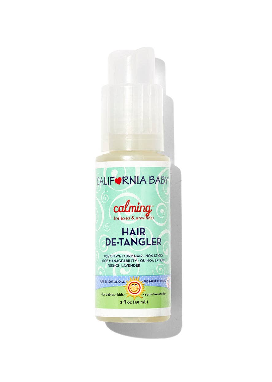 California Baby hair detangler bottle on a white background