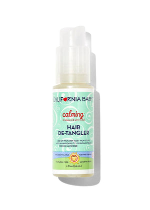 California Baby hair detangler bottle on a white background