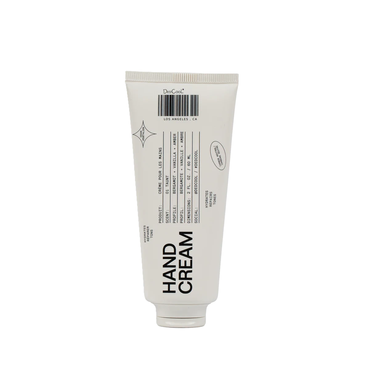 Tube of hand cream on a white background