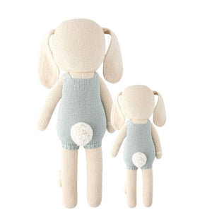 The back view of the cuddle and kind harper the bunny stuffed animal in both sizes