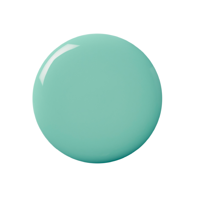 Turquoise nail polish bottle with white cap labeled 'Kure Bazaar' on a white background