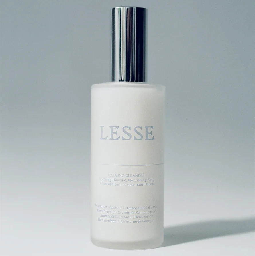 A bottle of Lesse calming cleanser