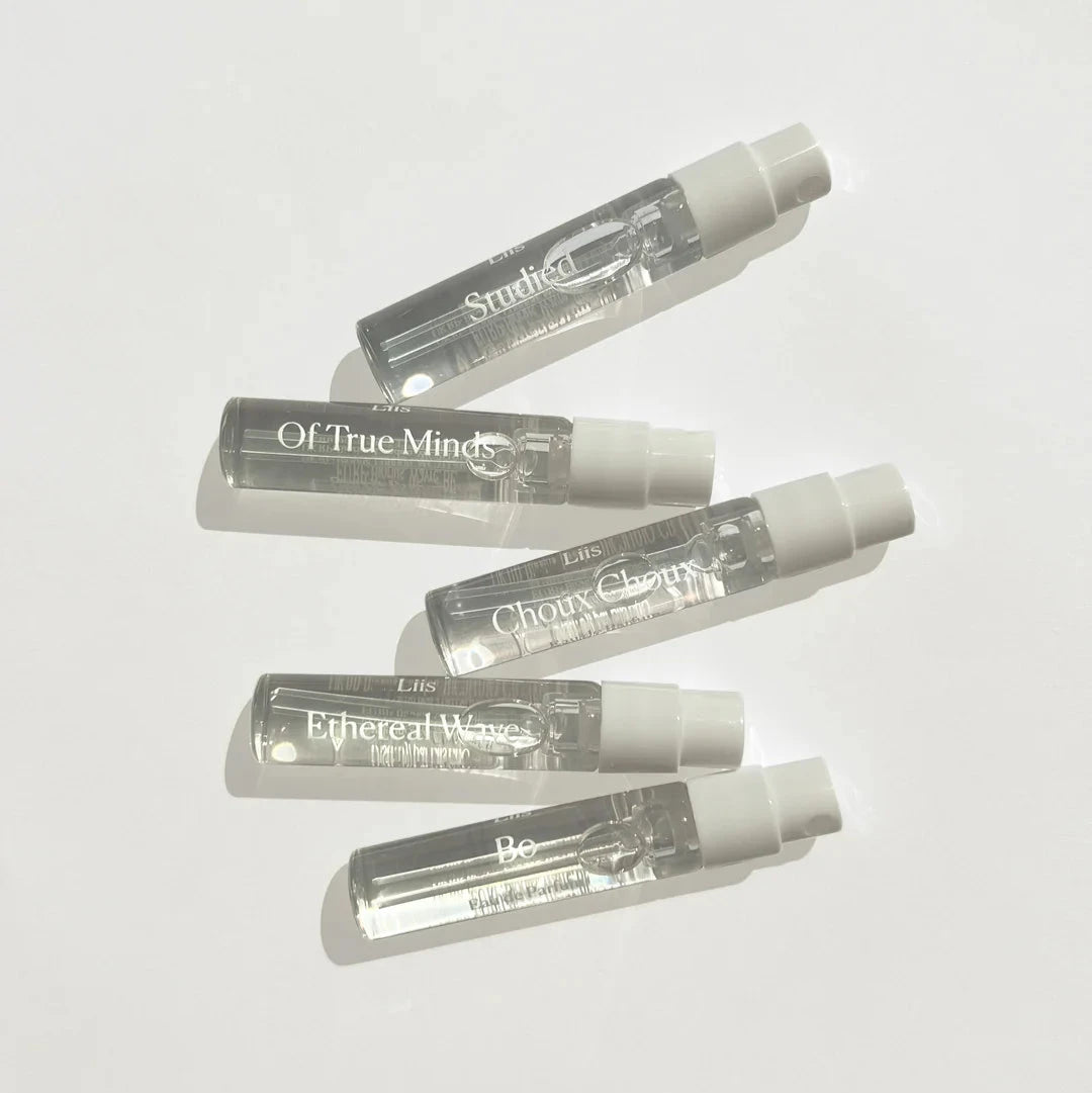 A boxed perfume set labeled 'Liis | Eau de Parfum - Unseen Discovery Set' displayed against a light background.