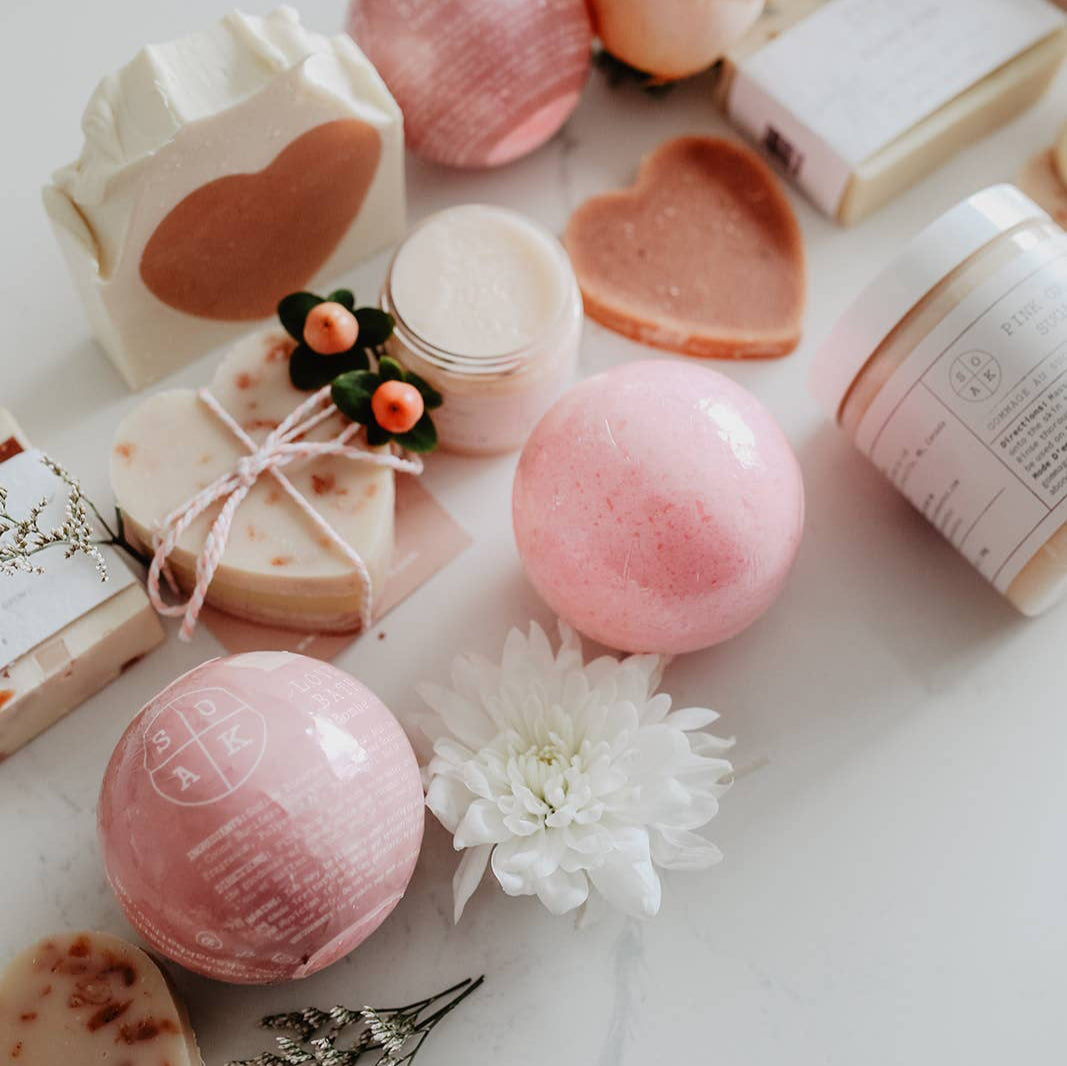 A soak love spell pink bath bomb
