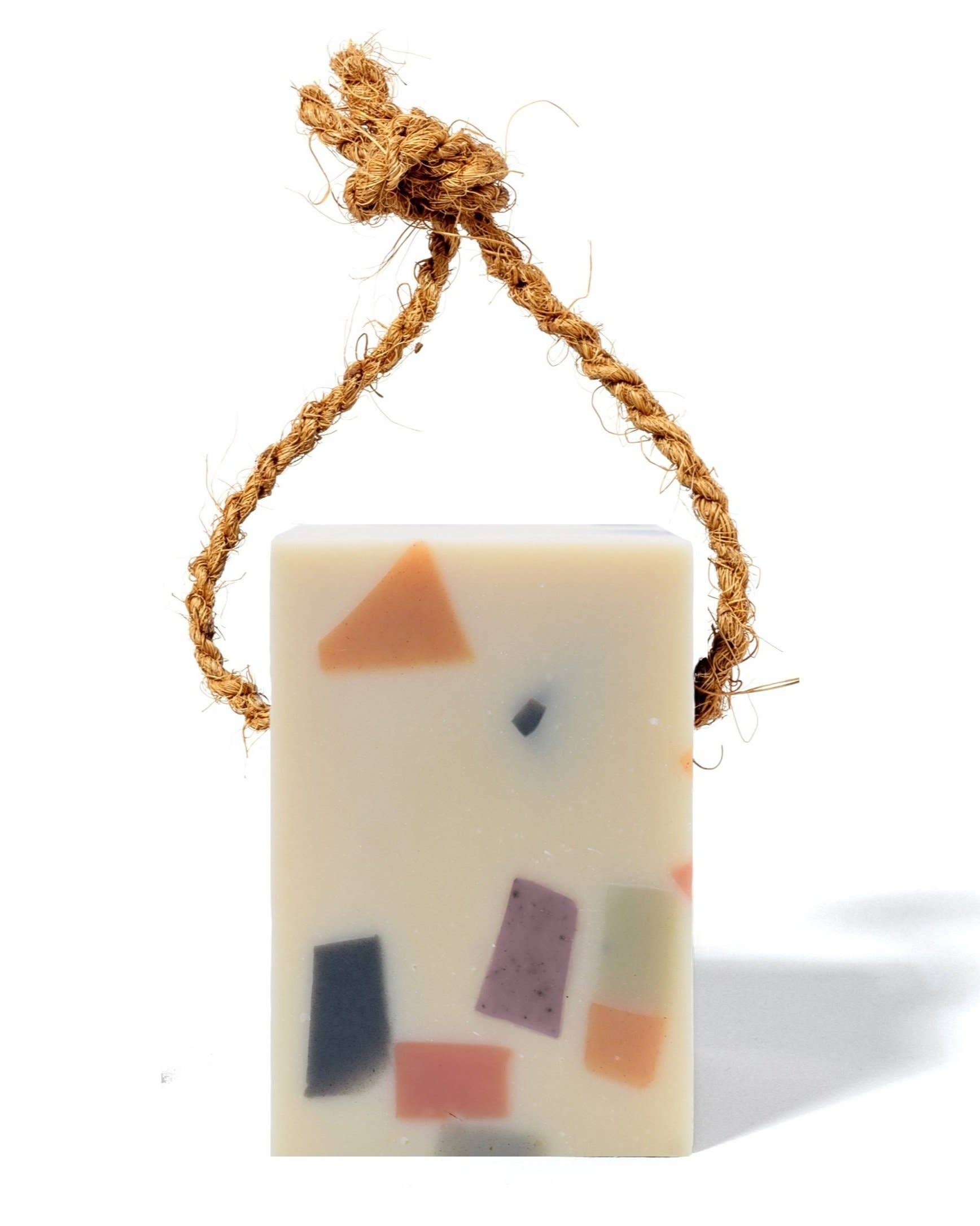 Mater Re-bar soap on a rope. Handmade and organic.