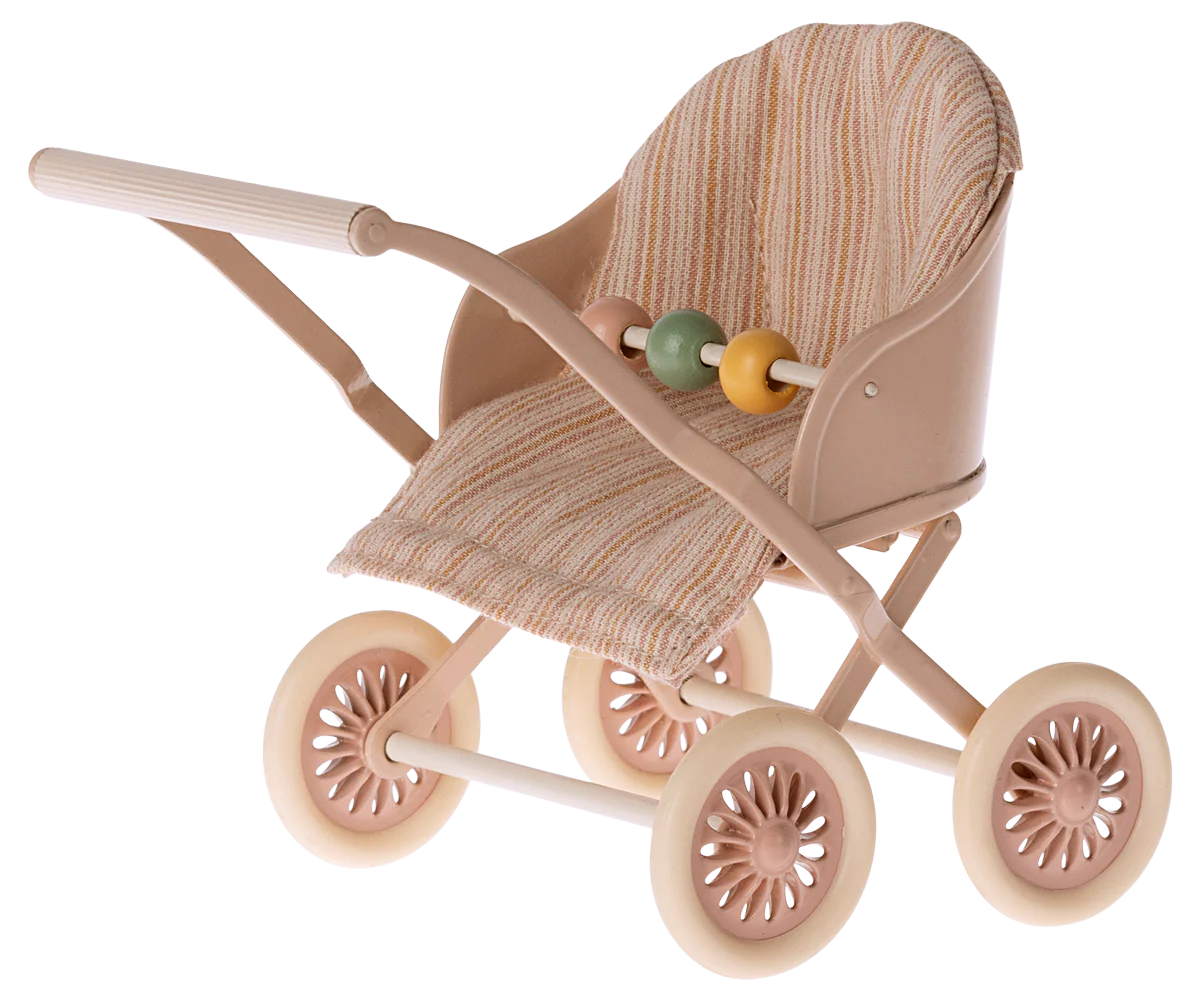 Maileg | Baby Mouse Stroller in Rose