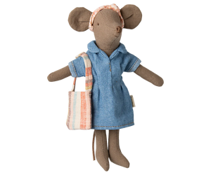 Maileg | Denim Dress & Bag - Mum Mouse