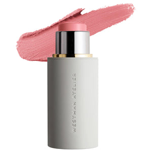 Blush stick with pink swatch and Westman Atelier branding on a white background