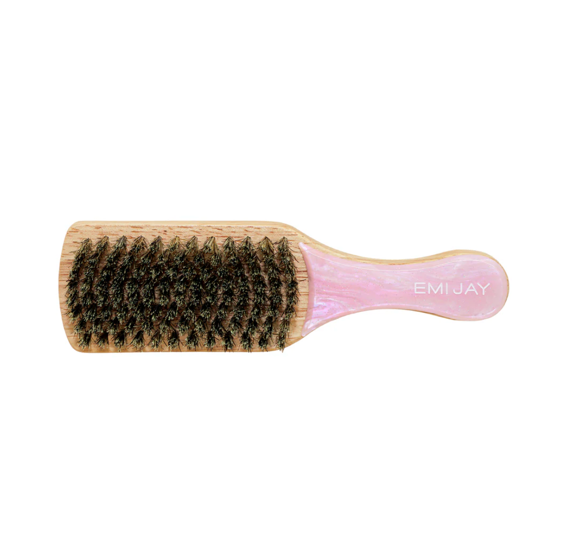 The Emijay mini boar bristle hair brush in Pink Sugar