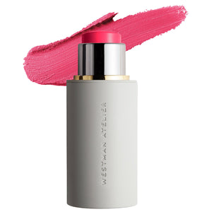 Blush stick with pink swatch and Westman Atelier branding on a white background