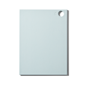 A light blue reboard recycled cutting board. 