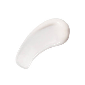 White cream swatch on a white background