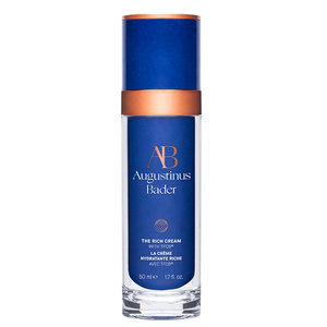 A blue bottle of The Rich Cream 