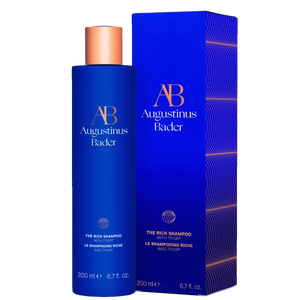 Augustinus Bader rich shampoo bottle and packaging on a white background