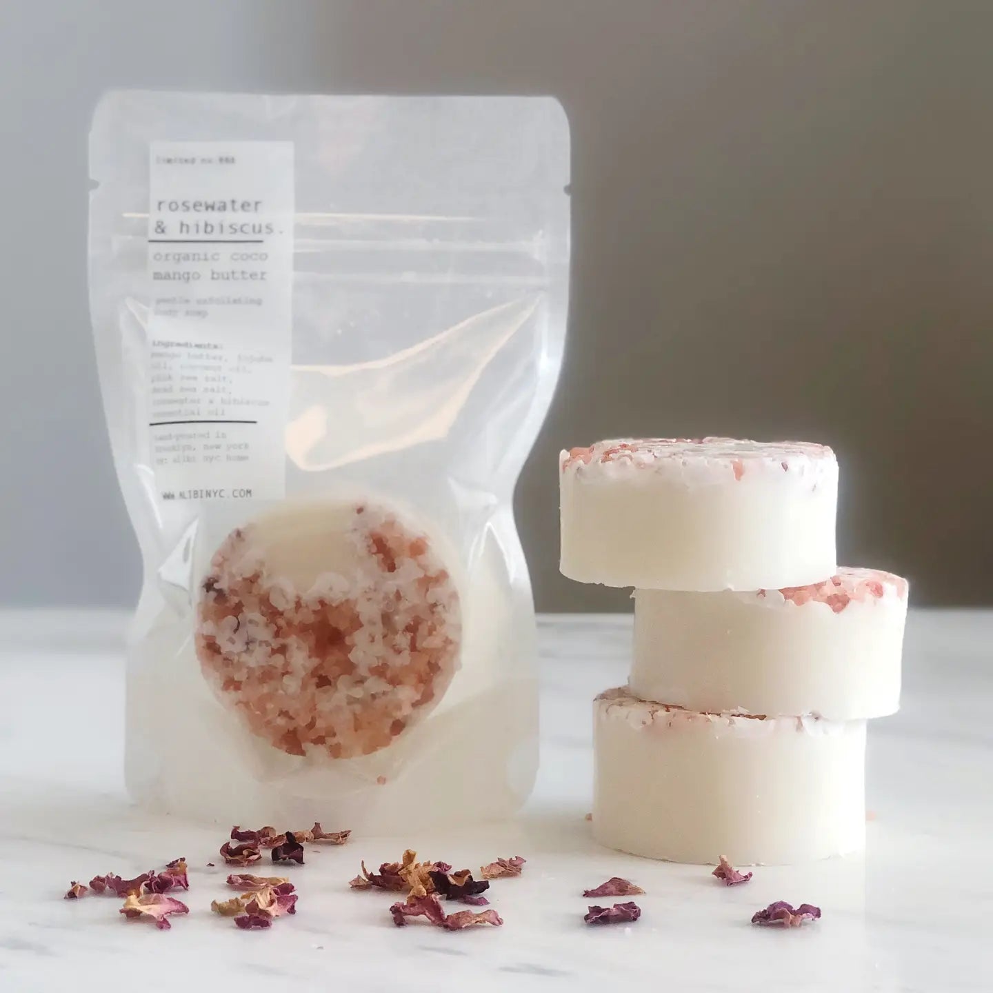 Alibi NYC | Rosewater + Hibiscus Mango Butter Soap